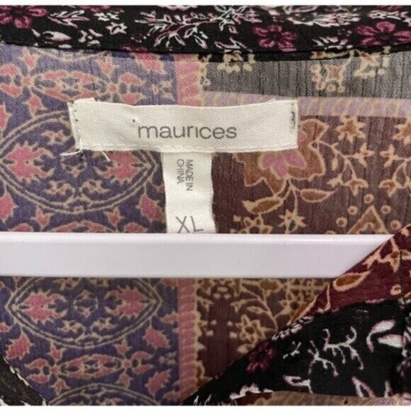 Maurice’s Bundle Floral Blouse Tops Office Bell Sleeve Shabby Chic Western - Picture 3 of 16